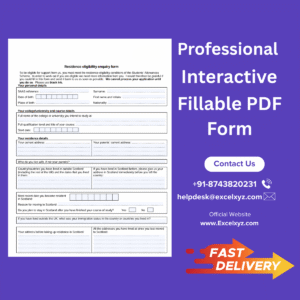 Professional Interactive Fillable PDF form