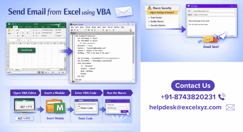 Use Excel VBA in Office 365 to send automated e-mails